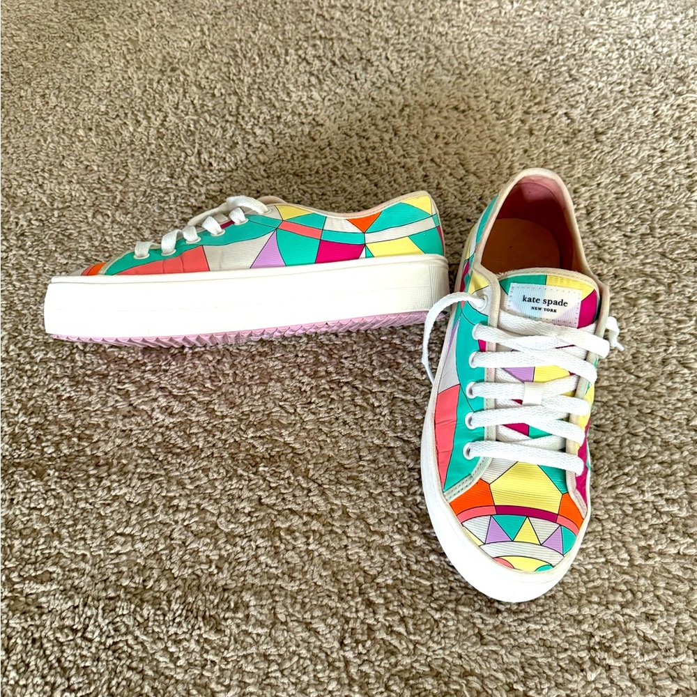kate spade Multicolor Geometric Platform Sneakers